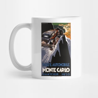 Monte Carlo Automotive Rallye, January 1930 Art Deco Poster Design Mug